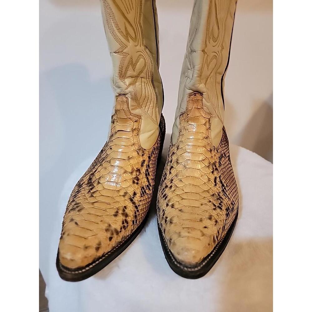 Exotic Python Vintage Mens Leather Embroidered Co… - image 2